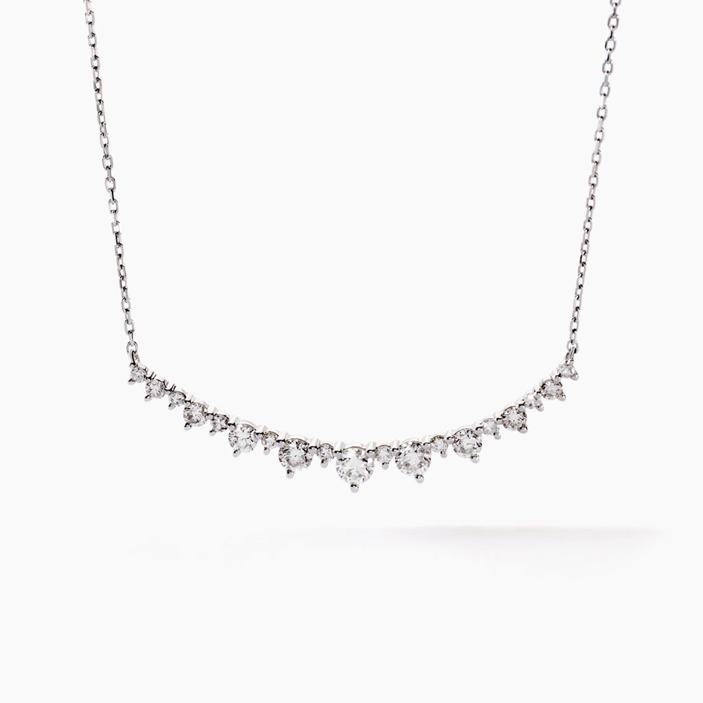 Collier Pericles Or Blanc Diamant Synthétique - Colliers Femme | Histoire d’Or