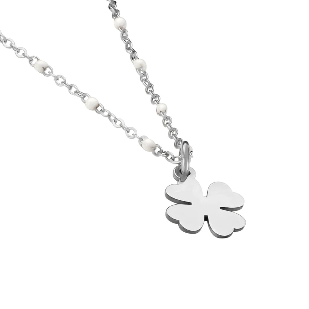 Collier Polka Argent Blanc - Ras de cou Femme | Histoire d&rsquo;Or
