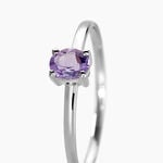 Bague Lily Or Blanc Amethyste - Bagues solitaires Femme | Histoire d&rsquo;Or