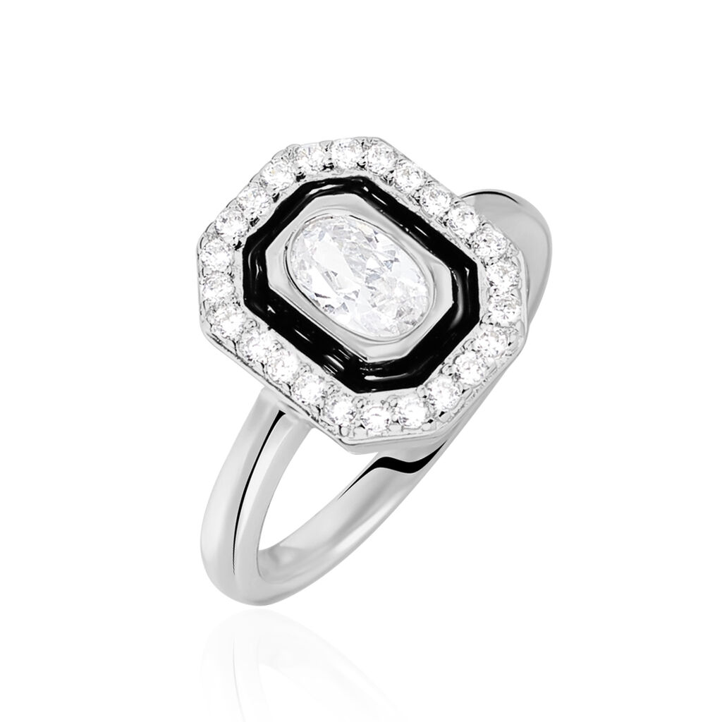 Bague Solitaire Alioune Argent Blanc Oxyde De Zirconium - Bagues solitaires Femme | Histoire d’Or