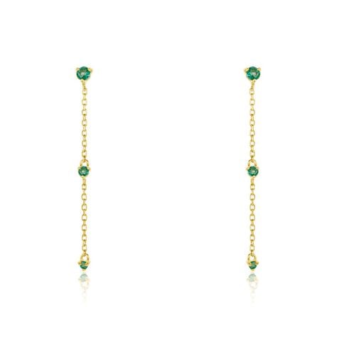 Boucles D'oreilles Pendantes Emeald Is The New Black Or Jaune Emeraude - Boucles d'oreilles pendantes Femme | Histoire d’Or
