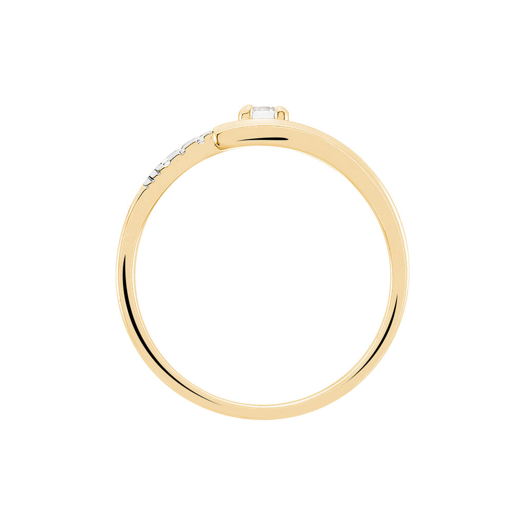 Bague Auberi Plaqué Or Jaune Oxyde De Zirconium - Bagues solitaires Femme | Histoire d’Or