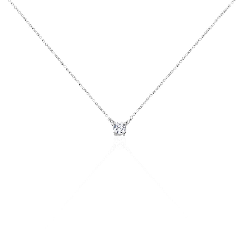 Collier Ponama Or Blanc Oxyde De Zirconium - Colliers Femme | Histoire d&rsquo;Or