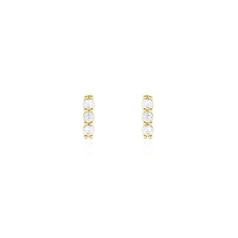 Boucles D'oreilles Puces Youssa Barrettes Or Jaune Oxyde De Zirconium - Clous d'oreilles Femme | Histoire d&rsquo;Or