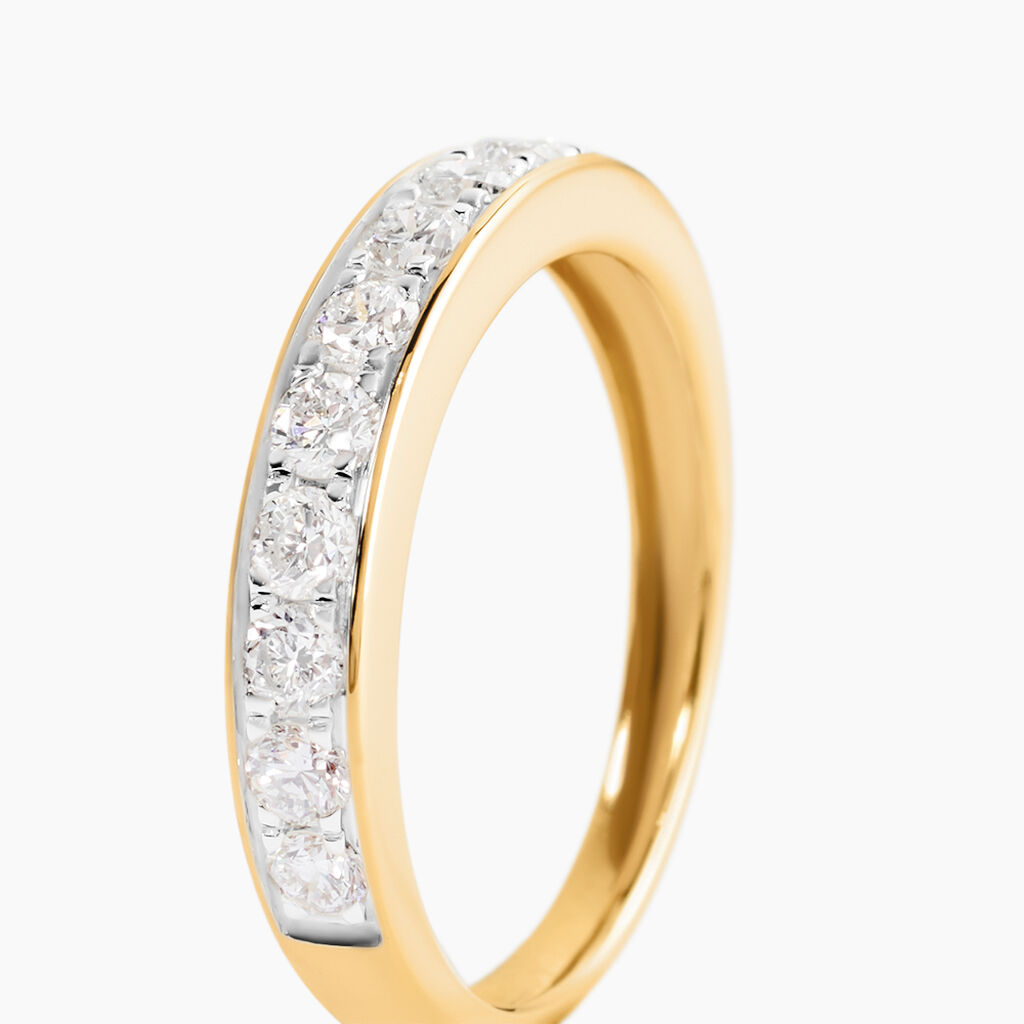 Demi-alliance Or Jaune Valentine Diamants Synthetique - Alliances Femme | Histoire d&rsquo;Or