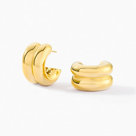 Créoles Adoree Acier Jaune - Boucles d'oreilles créoles Femme | Histoire d’Or