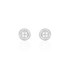 Boucles D'oreilles Puces Cicely Argent Blanc Oxyde De Zirconium - Boucles d'oreilles fantaisie Femme | Histoire d’Or