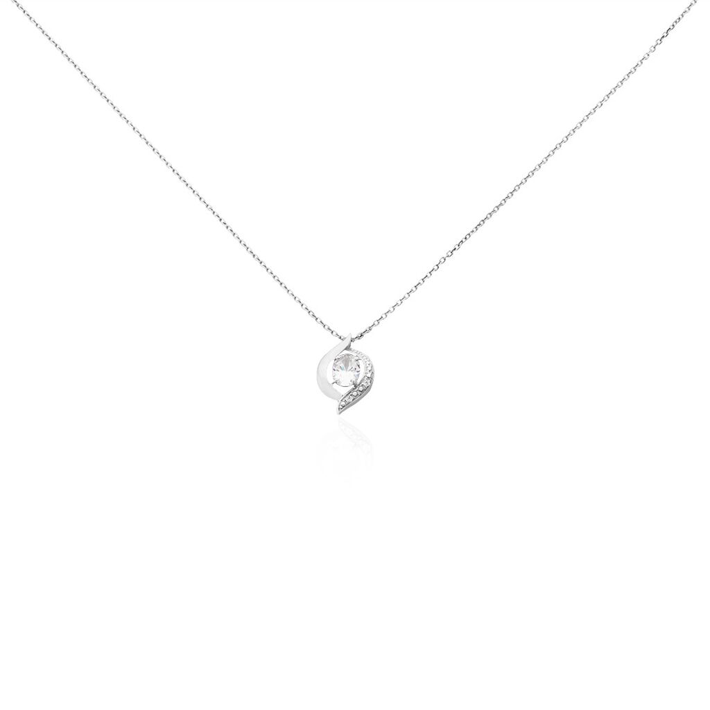 Collier Or Blanc Lydia Oxydes De Zirconium - Colliers Femme | Histoire d’Or