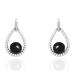 Boucles D'oreilles Pendantes Nerea Argent Blanc Céramique Et Oxyde - Boucles d'oreilles pendantes Femme | Histoire d’Or