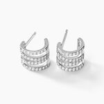 Cr&eacute;oles Lyv Argent Blanc Oxyde De Zirconium - Boucles d'oreilles cr&eacute;oles Femme | Histoire d&rsquo;Or