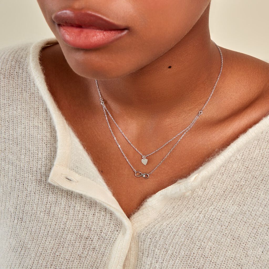 Collier Urielle Argent Blanc - Ras de cou Femme | Histoire d’Or