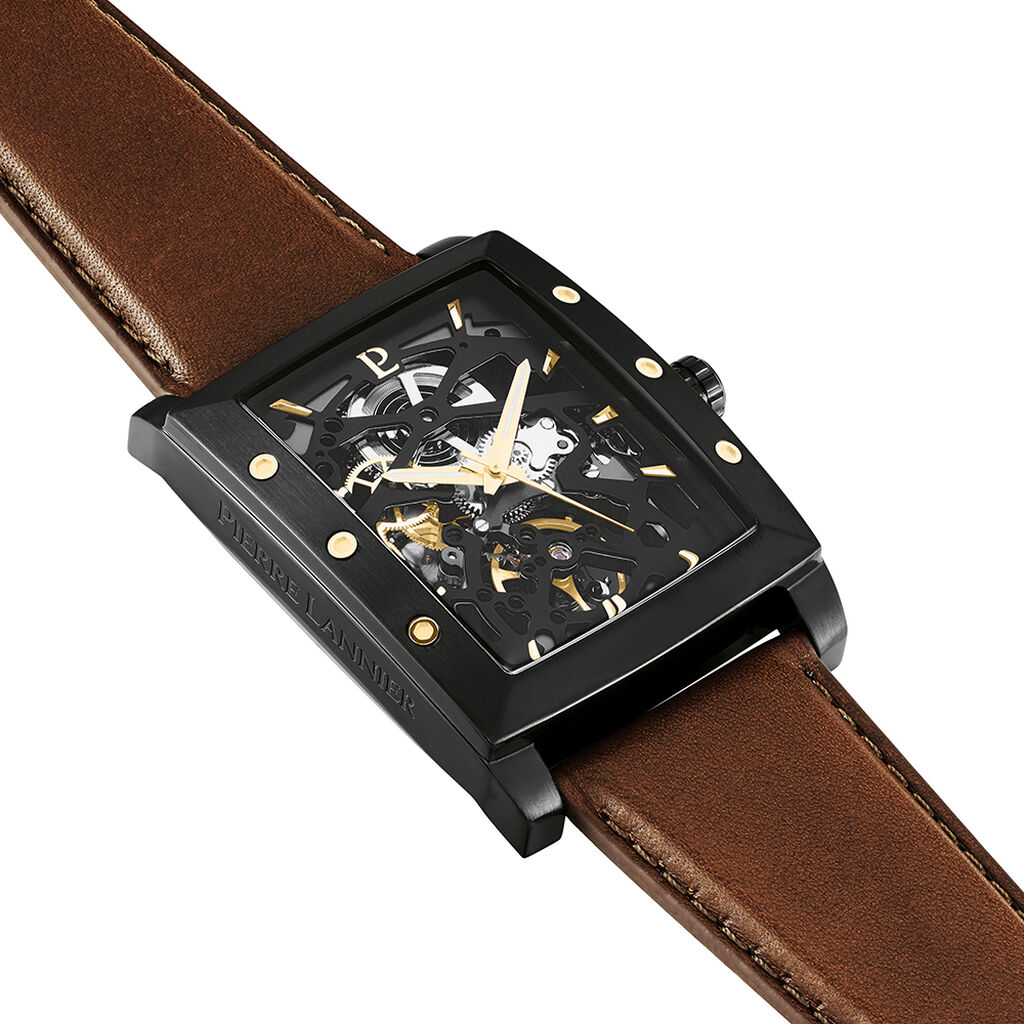 Montre Pierre Lannier Hector Noir - Id&eacute;es cadeaux Homme | Histoire d&rsquo;Or