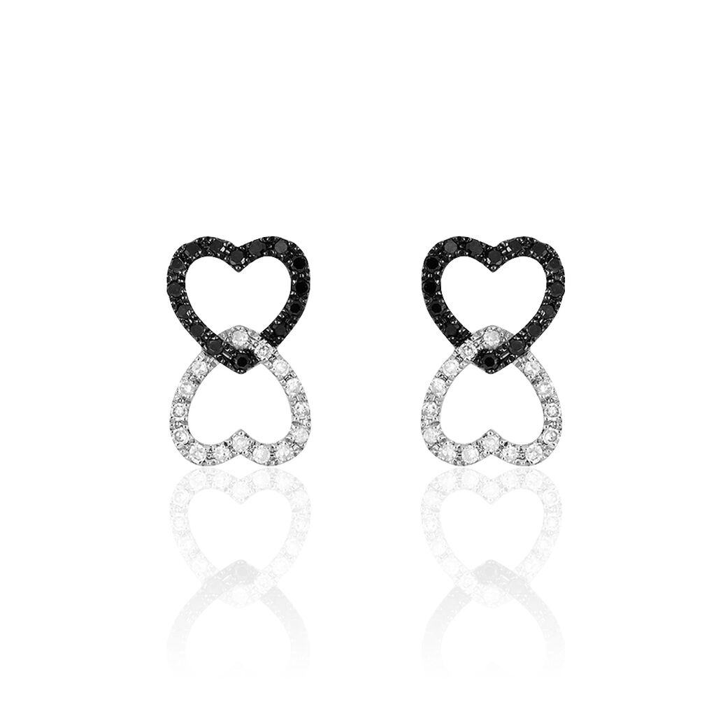 Boucles D'oreilles Puces Miranda Or Blanc Diamant - Clous d'oreilles Femme | Histoire d’Or