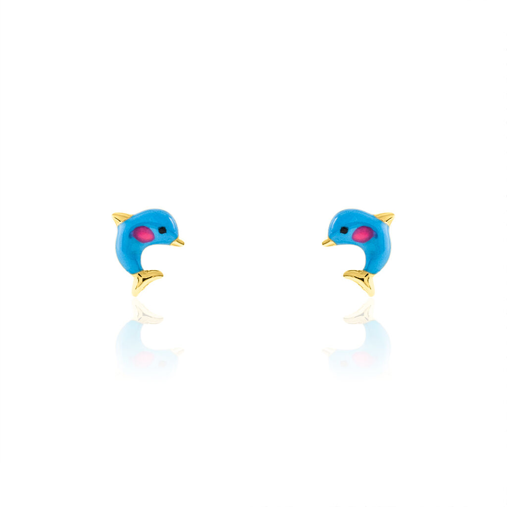 Boucles D’oreilles Puces Mael Dauphin Or Jaune