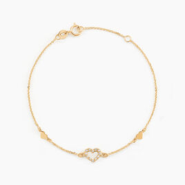 Bracelet Oleanne Or Jaune Oxyde De Zirconium - Bracelets Coeur Femme | Histoire d’Or