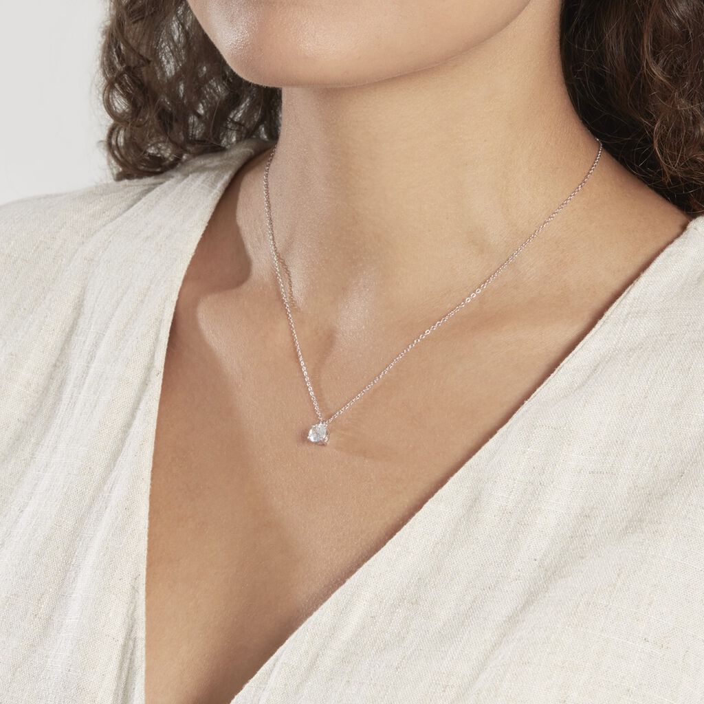 Collier Solitaire Argent Lylwenn - Colliers fantaisie Femme | Histoire d’Or