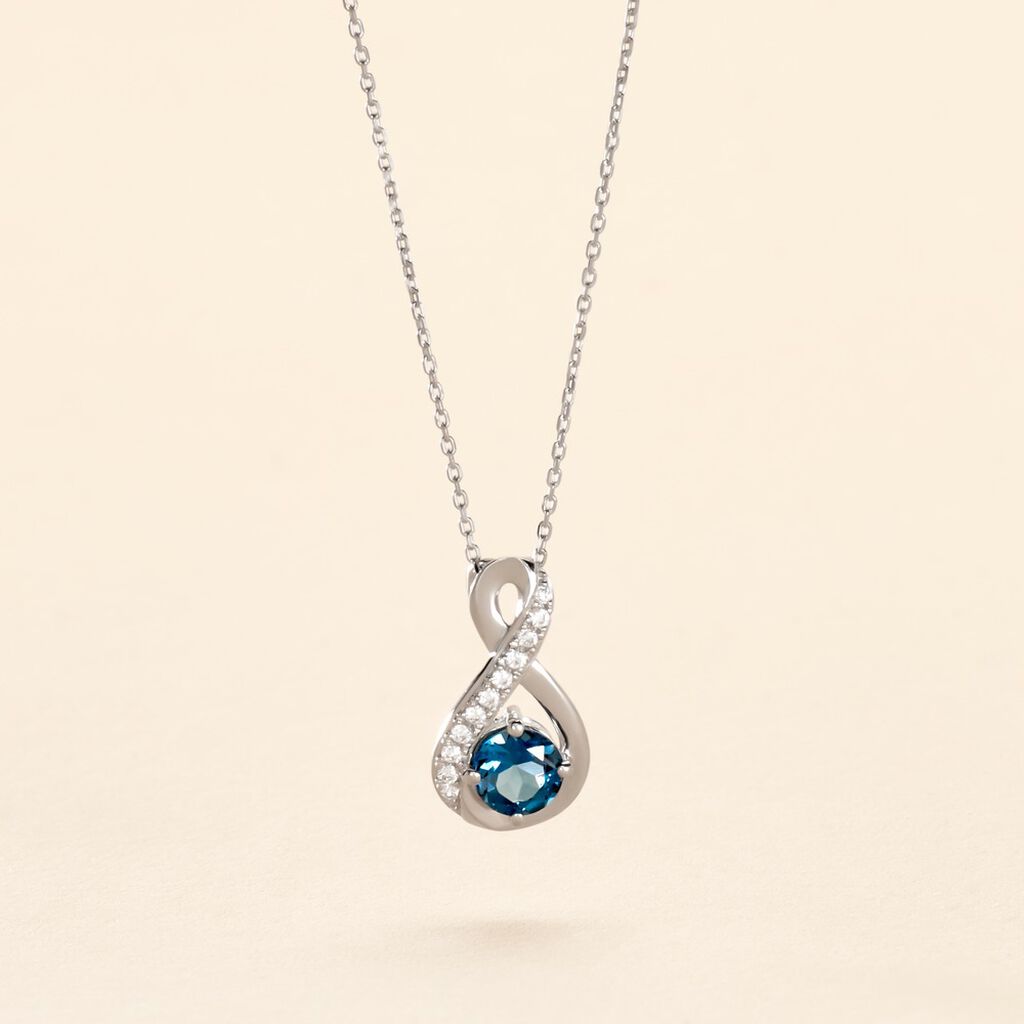 Collier Augusta Or Blanc Topaze Et Oxyde De Zirconium - F&ecirc;te des m&egrave;res Femme | Histoire d&rsquo;Or