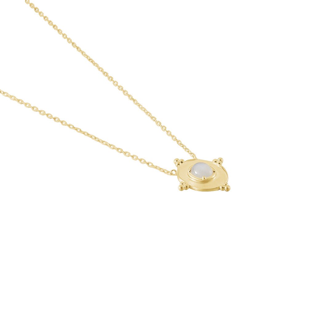 Collier Plaque Or Jaune Oline Pierre De Lune - Colliers Femme | Histoire d’Or