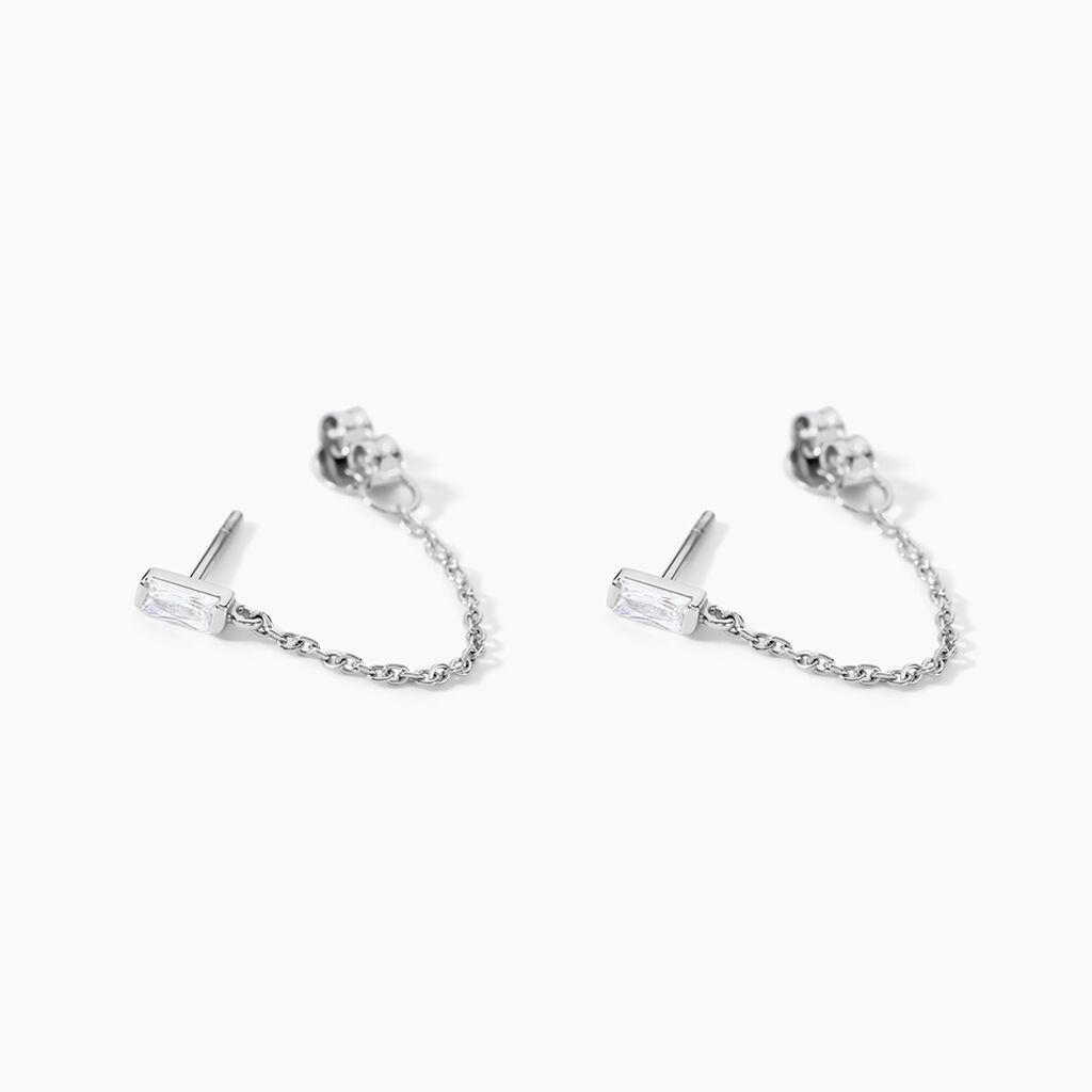 Boucles D'Oreilles Pendantes Manuelita Argent Blanc Oxyde De Zirconium - Boucles d'oreilles fantaisie Femme | Histoire d’Or