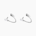Boucles D'Oreilles Pendantes Manuelita Argent Blanc Oxyde De Zirconium - Boucles d'oreilles fantaisie Femme | Histoire d&rsquo;Or