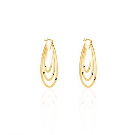 Créoles Aglae Acier Jaune - Boucles d'oreilles créoles Femme | Histoire d’Or