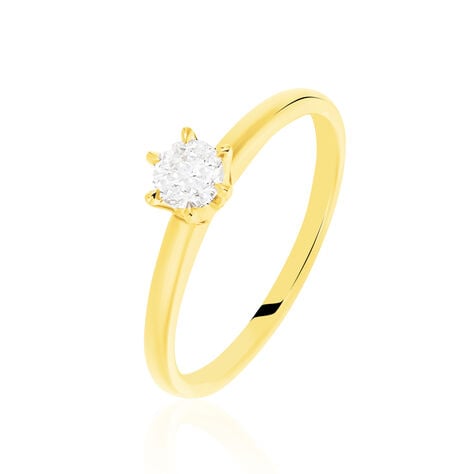 Bague Solitaire Niva Or Jaune Diamant - Bagues solitaires Femme | Histoire d&rsquo;Or