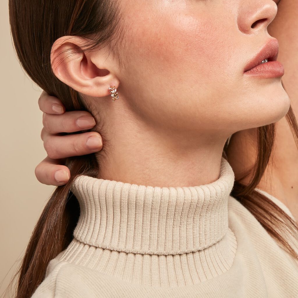 Créoles Emelyne Or Jaune Diamant - Boucles d'oreilles créoles Femme | Histoire d’Or