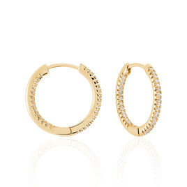 Créoles Karolina Rondes Plaqué Or Jaune Oxyde De Zirconium - Boucles d'oreilles créoles Femme | Histoire d’Or