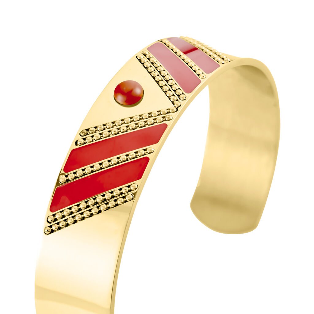 Bracelet Manchette Imagine Tamera Acier Jaune Jaspe - Bracelets manchettes Femme | Histoire d&rsquo;Or