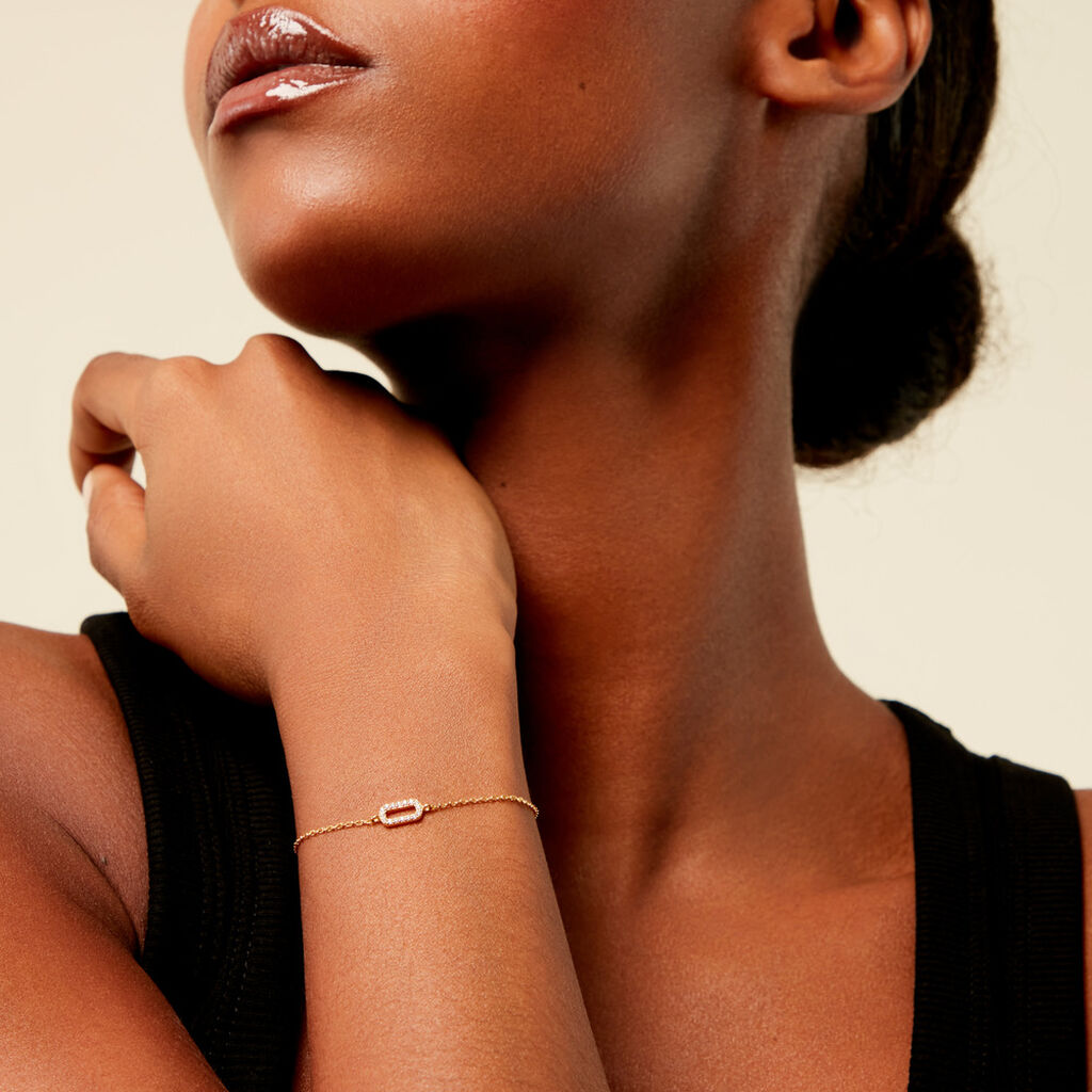 Bracelet Lueur Plaqu&eacute; Or Jaune Oxyde De Zirconium - Bracelets Femme | Histoire d&rsquo;Or