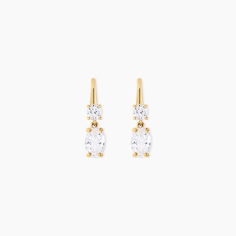 Boucles D'oreilles Pendantes Gulbeyaz Or Jaune Oxyde De Zirconium - Boucles d'oreilles pendantes Femme | Histoire d&rsquo;Or