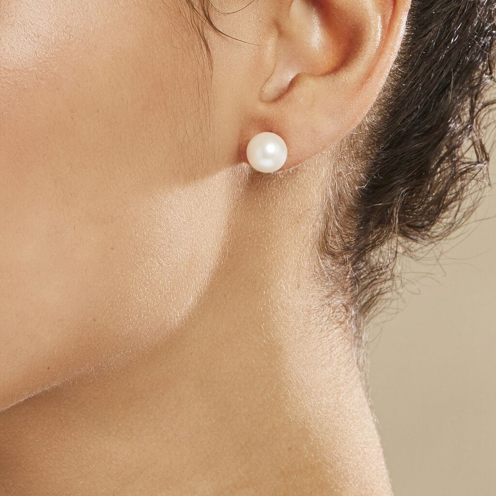 Boucles D'oreilles Puces Suki Or Jaune Perle De Culture - Clous d'oreilles Femme | Histoire d’Or