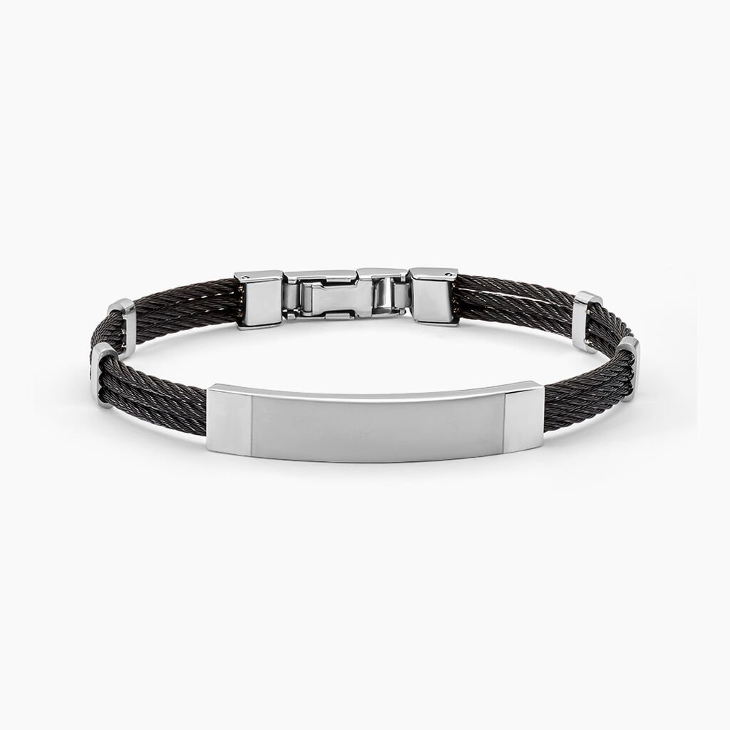 Bracelet Raphael Acier Blanc - Gourmettes Homme | Histoire d&rsquo;Or