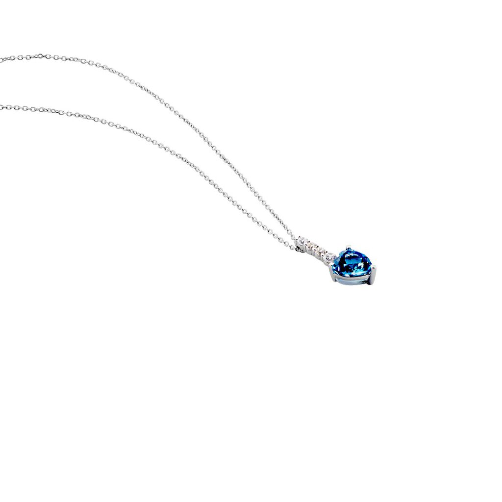 Collier Or Blanc Fany Topaze Oxydes De Zirconium - Colliers Femme | Histoire d&rsquo;Or