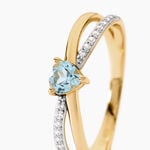 Bague Rory Argent Dor&eacute; A L'Or 750/1000 Topaze Oxyde De Zirconium - Bagues solitaires Femme | Histoire d&rsquo;Or