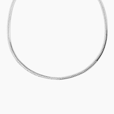 Collier Izel Maille Anglaise Or Blanc - Chaines Femme | Histoire d&rsquo;Or