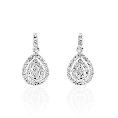 Boucles D'oreilles Pendantes Lysa Argent Blanc Oxyde De Zirconium - Boucles d'oreilles fantaisie Femme | Histoire d’Or