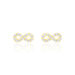 Boucles D'oreilles Puces Fannelle Infini Or Jaune Oxyde De Zirconium