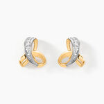 Boucles D'oreilles Puces Volute Or Jaune Diamant - Clous d'oreilles Femme | Histoire d&rsquo;Or
