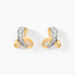 Boucles D'oreilles Puces Volute Or Jaune Diamant - Clous d'oreilles Femme | Histoire d’Or