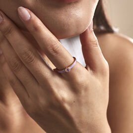 Bague Rosa Plaqué Or Jaune Oxyde De Zirconium - Bagues solitaires  | Histoire d’Or