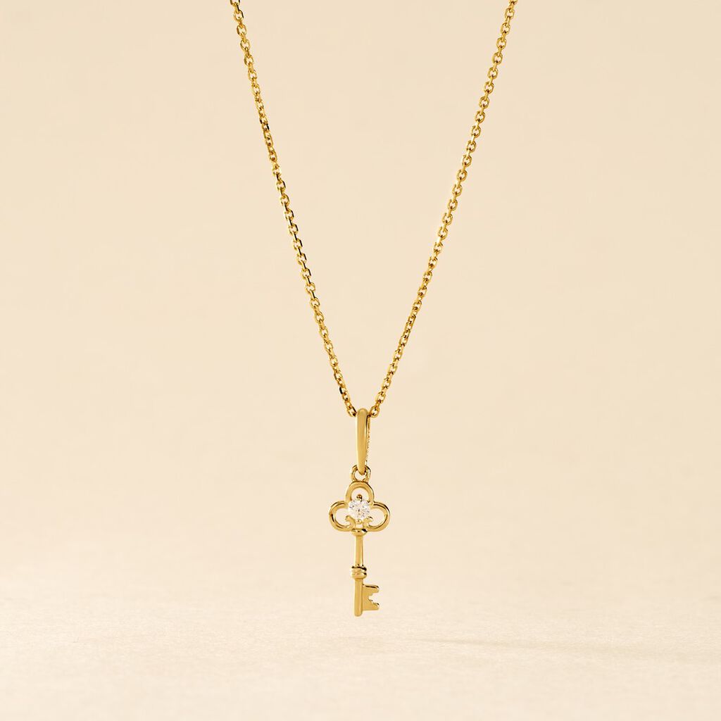 Pendentif Kees Or Jaune Oxyde De Zirconium - Pendentifs Femme | Histoire d’Or