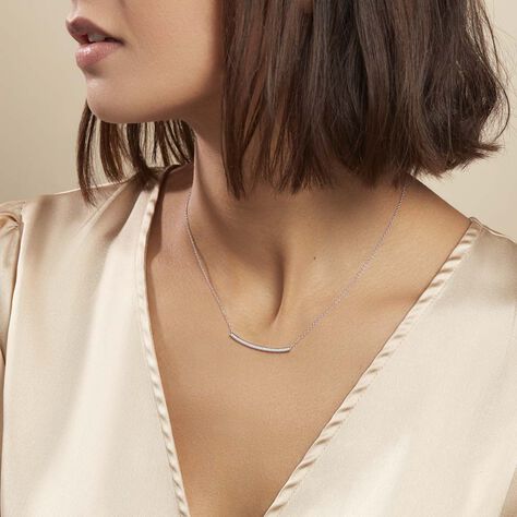 Collier Judith Argent Blanc Oxyde De Zirconium - Colliers fantaisie Femme | Histoire d’Or