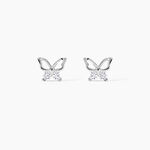 Boucles D'oreilles Puces Cyprian Argent Blanc Oxyde - Boucles d'oreilles fantaisie Femme | Histoire d&rsquo;Or