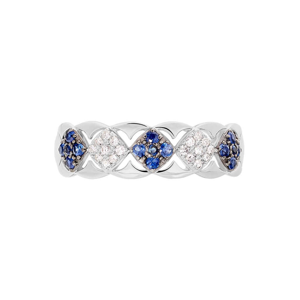 Bague Lina-maria Or Blanc Saphir Et Diamant - Bagues avec pierre Femme | Histoire d’Or