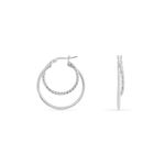 Cr&eacute;oles Argent Blanc Marjorie - Boucles d'oreilles cr&eacute;oles Femme | Histoire d&rsquo;Or