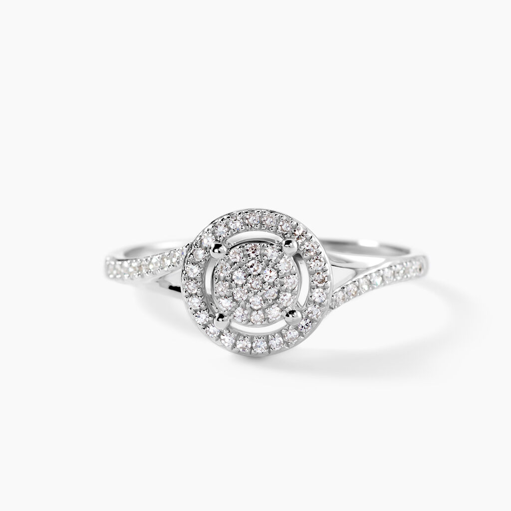 Bague Or Blanc Verna Diamants Cercle - Bagues avec pierre Femme | Histoire d&rsquo;Or