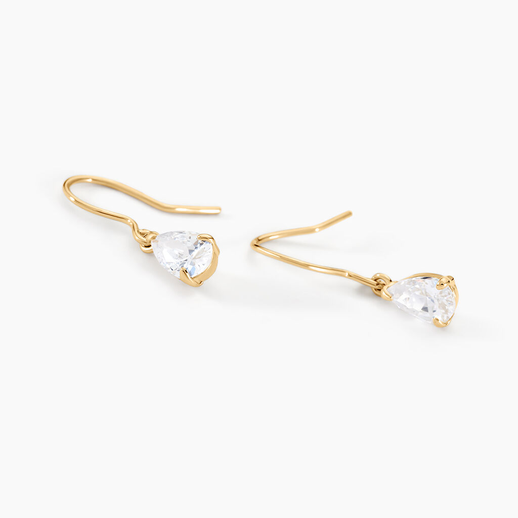 Boucles D'oreilles Puces Kalyne Or Jaune Oxyde De Zirconium - Boucles d'oreilles pendantes Femme | Histoire d’Or