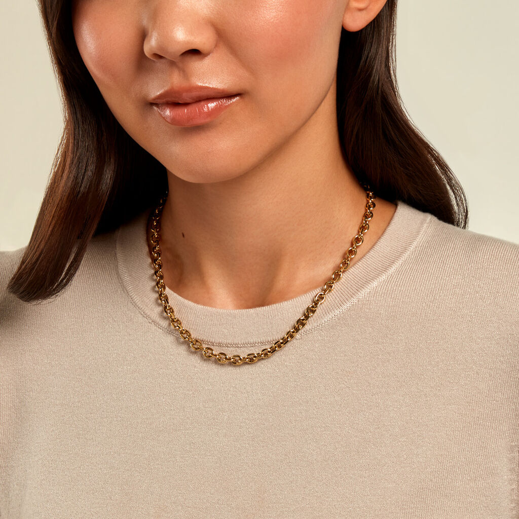 Collier Max Acier Jaune - Bijoux sans pierre Femme | Histoire d&rsquo;Or