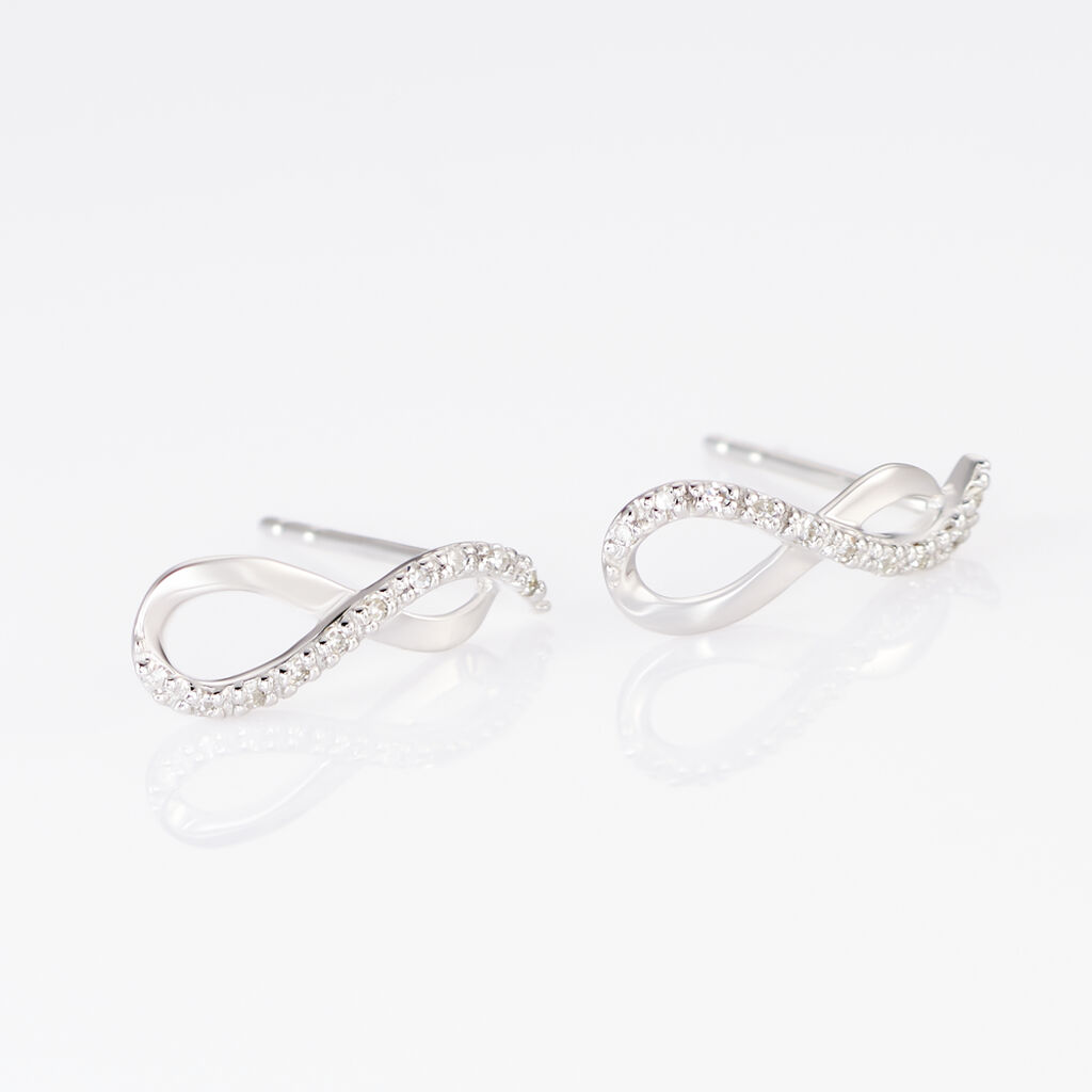 Boucles D'oreilles Puces Samy Or Blanc Diamant - Clous d'oreilles Femme | Histoire d&rsquo;Or
